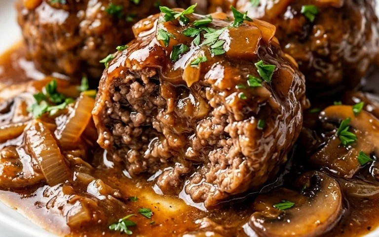 Slow Cooker Salisbury Steak Meatballs