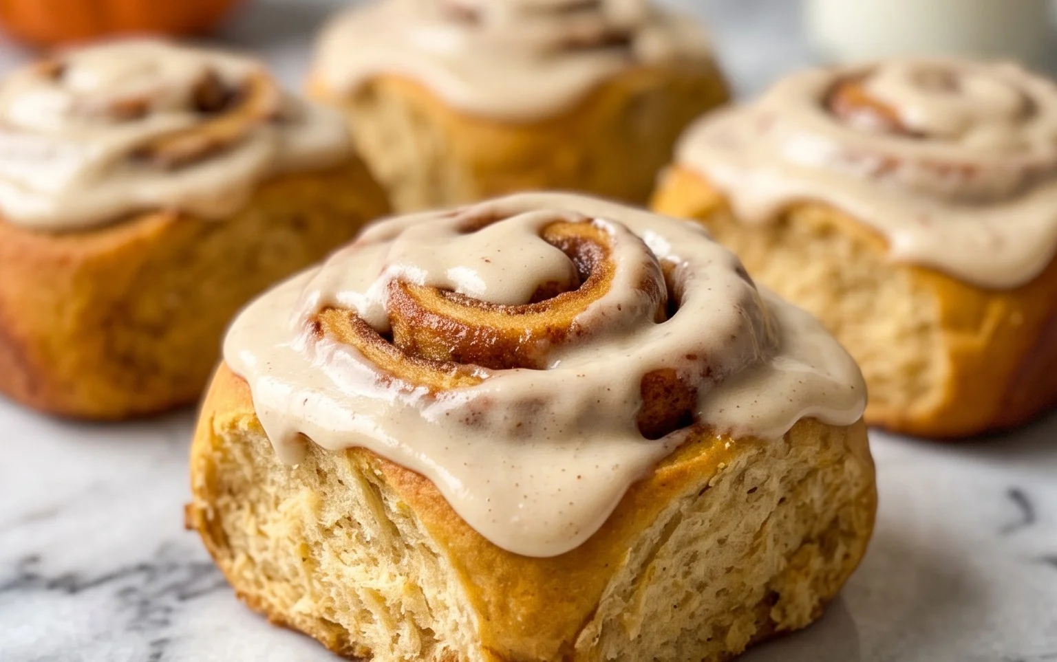 Pumpkin Cinnamon Rolls Maple Cream Cheese Frosting